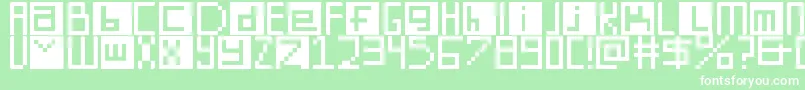 DigitSquare Font – White Fonts on Green Background