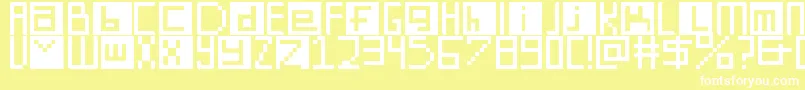 DigitSquare Font – White Fonts on Yellow Background