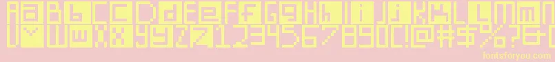 DigitSquare Font – Yellow Fonts on Pink Background