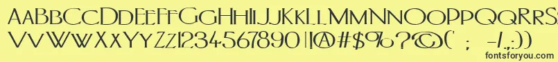 PortlandromanBold-Schriftart – Schwarze Schriften auf gelbem Hintergrund