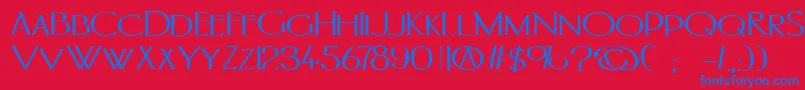 PortlandromanBold Font – Blue Fonts on Red Background