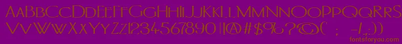 PortlandromanBold-Schriftart – Braune Schriften auf violettem Hintergrund
