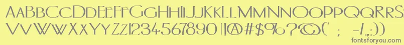 PortlandromanBold-Schriftart – Graue Schriften auf gelbem Hintergrund