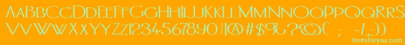 PortlandromanBold Font – Green Fonts on Orange Background