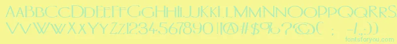 Czcionka PortlandromanBold – zielone czcionki na żółtym tle