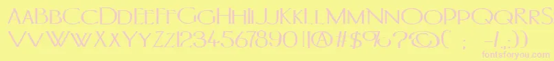 PortlandromanBold-Schriftart – Rosa Schriften auf gelbem Hintergrund