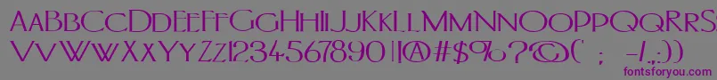 フォントPortlandromanBold – 紫色のフォント、灰色の背景
