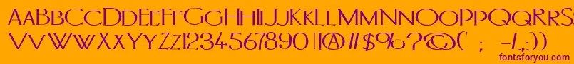 フォントPortlandromanBold – オレンジの背景に紫のフォント