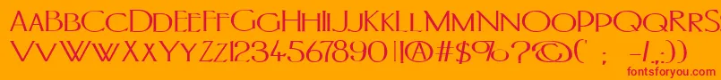 PortlandromanBold-Schriftart – Rote Schriften auf orangefarbenem Hintergrund