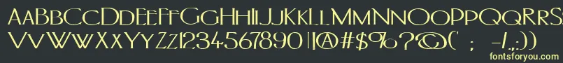 PortlandromanBold Font – Yellow Fonts on Black Background