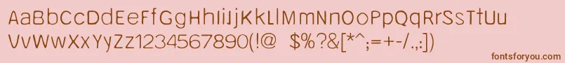Unruly.Light Font – Brown Fonts on Pink Background