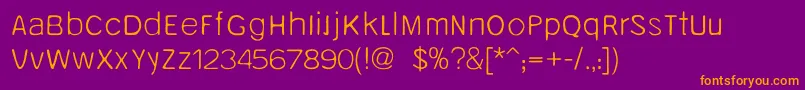 Unruly.Light Font – Orange Fonts on Purple Background