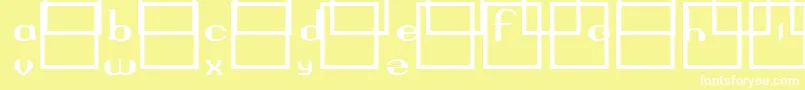 フォントQuestor – 黄色い背景に白い文字