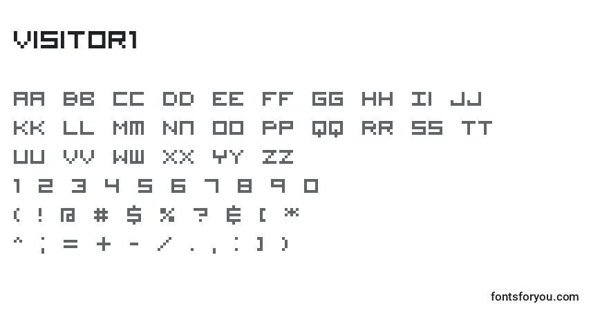 Schriftart Visitor1 – Alphabet, Zahlen, spezielle Symbole