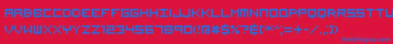 フォントVisitor1 – 赤い背景に青い文字