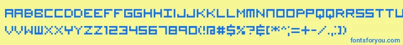 Visitor1 Font – Blue Fonts on Yellow Background