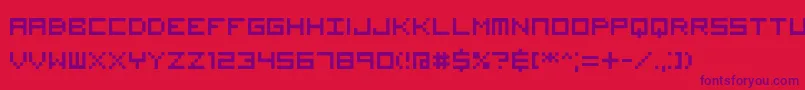 Visitor1 Font – Purple Fonts on Red Background