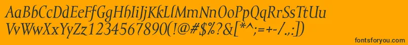 MramortextItalic Font – Black Fonts on Orange Background