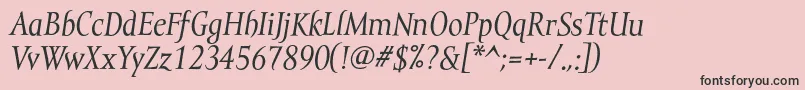 フォントMramortextItalic – ピンクの背景に黒い文字