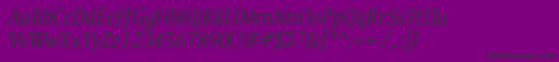 MramortextItalic Font – Black Fonts on Purple Background