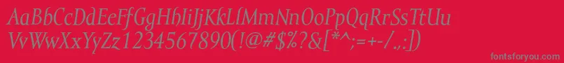 MramortextItalic Font – Gray Fonts on Red Background