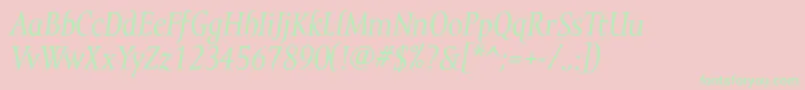 MramortextItalic Font – Green Fonts on Pink Background