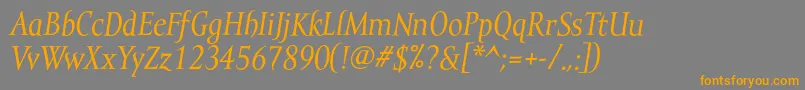MramortextItalic Font – Orange Fonts on Gray Background