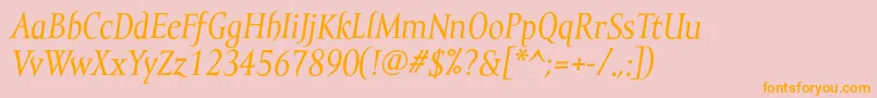 MramortextItalic Font – Orange Fonts on Pink Background