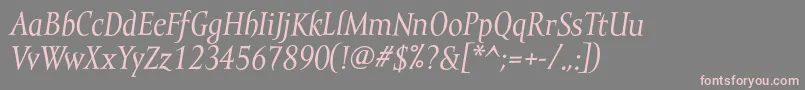 MramortextItalic Font – Pink Fonts on Gray Background