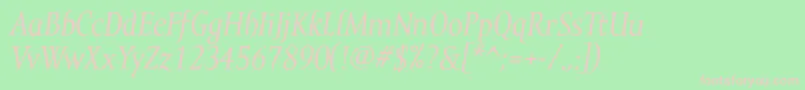 MramortextItalic Font – Pink Fonts on Green Background