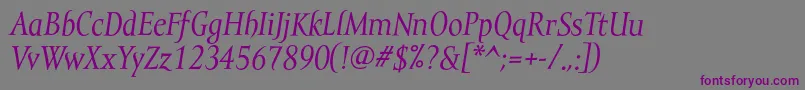 Шрифт MramortextItalic – фиолетовые шрифты на сером фоне