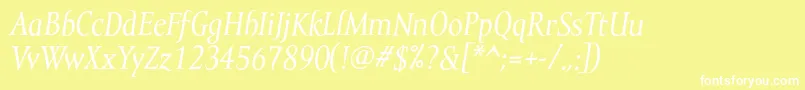 MramortextItalic Font – White Fonts on Yellow Background