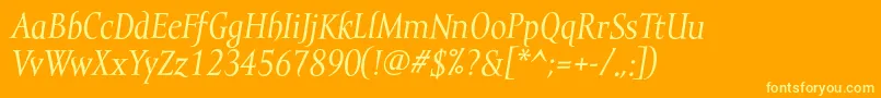 MramortextItalic Font – Yellow Fonts on Orange Background