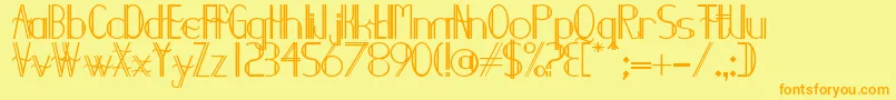 Demodee ffy Font – Orange Fonts on Yellow Background
