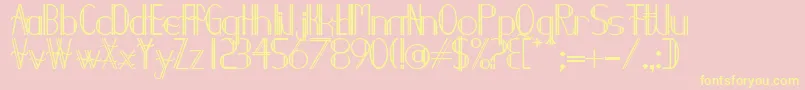 Demodee ffy-Schriftart – Gelbe Schriften auf rosa Hintergrund