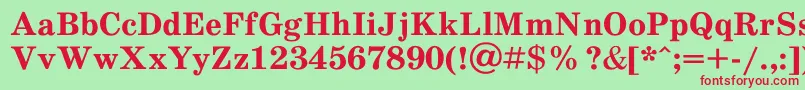 Schoolb0 Font – Red Fonts on Green Background