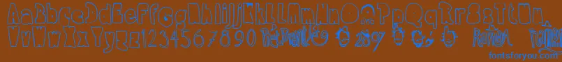 RamonBold Font – Blue Fonts on Brown Background