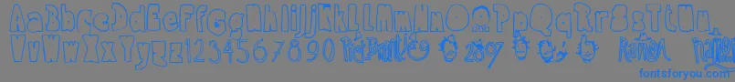 RamonBold Font – Blue Fonts on Gray Background