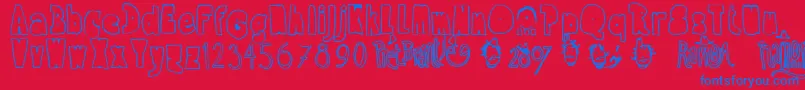 RamonBold Font – Blue Fonts on Red Background