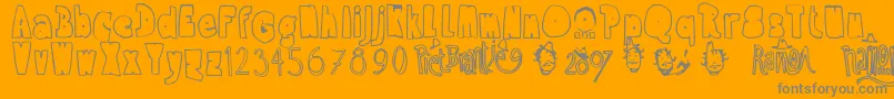 RamonBold-Schriftart – Graue Schriften auf orangefarbenem Hintergrund