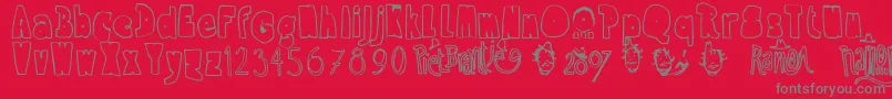 RamonBold Font – Gray Fonts on Red Background