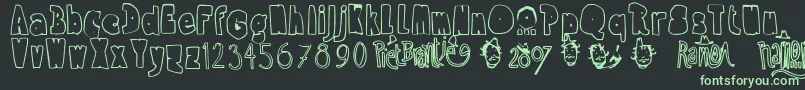 RamonBold Font – Green Fonts on Black Background