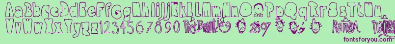 RamonBold Font – Purple Fonts on Green Background