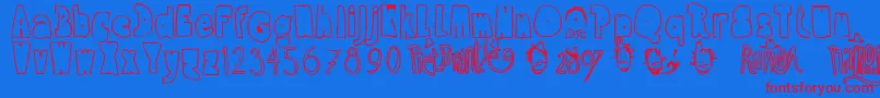 RamonBold-Schriftart – Rote Schriften auf blauem Hintergrund