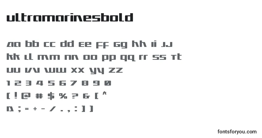 A fonte Ultramarinesbold – alfabeto, números, caracteres especiais