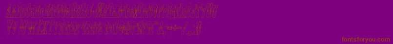 Youngerbros3Dital-Schriftart – Braune Schriften auf violettem Hintergrund