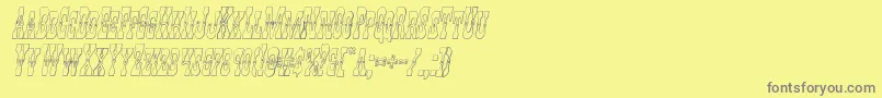 Youngerbros3Dital Font – Gray Fonts on Yellow Background