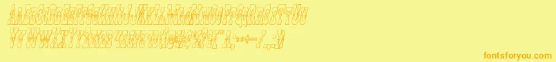 Youngerbros3Dital Font – Orange Fonts on Yellow Background