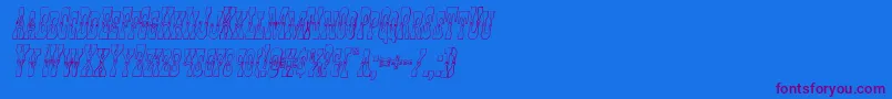 Youngerbros3Dital Font – Purple Fonts on Blue Background