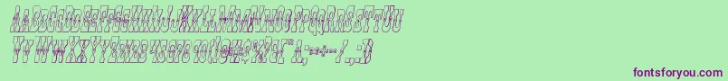 Youngerbros3Dital Font – Purple Fonts on Green Background